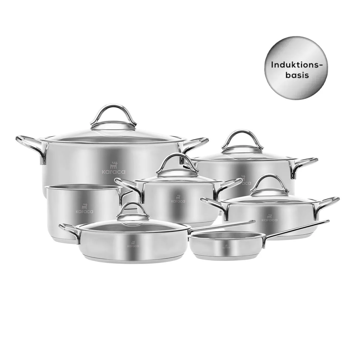Karaca Ada, 12-Teiliges Stahl Topfset - Image 11