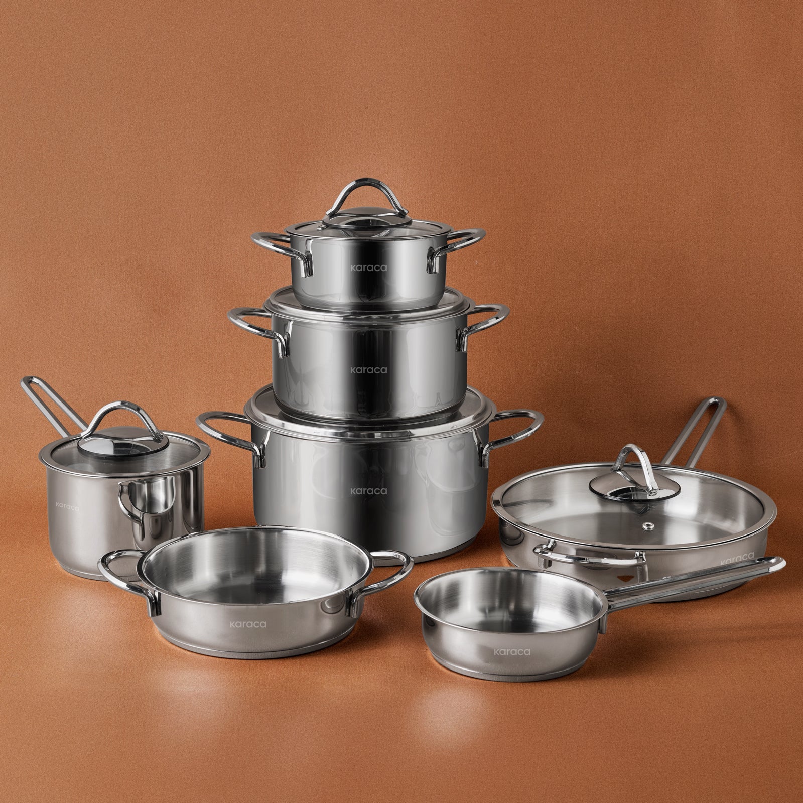 Karaca Ada, 12-Teiliges Stahl Topfset - Image 9