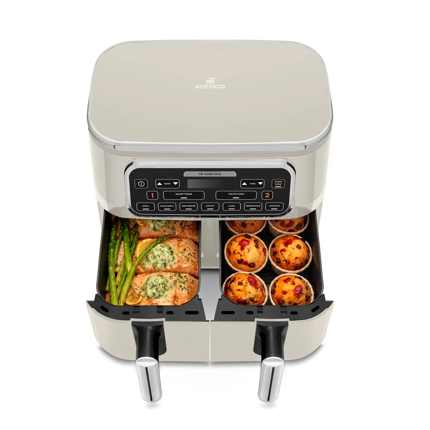 Karaca Air Cook Duo Heißluftfritteuse XXXL 8 Liter Airfryer, Starlight, 8 Personen, 2500W - Image 14