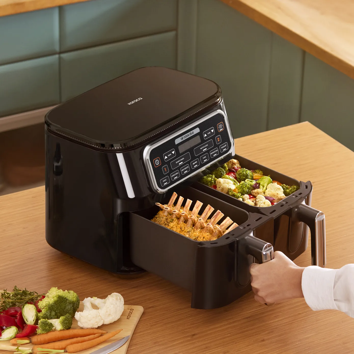 Karaca Air Cook Duo Heißluftfritteuse XXXL 8 Liter Airfryer, Starlight, 8 Personen, 2500W - Image 4