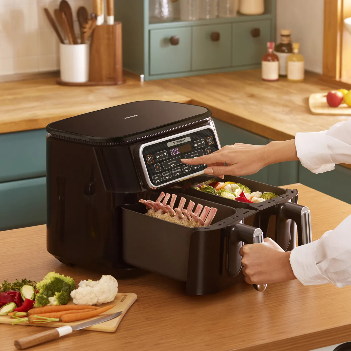 Karaca Air Cook Duo Heißluftfritteuse XXXL 8 Liter Airfryer, Starlight, 8 Personen, 2500W - Image 5
