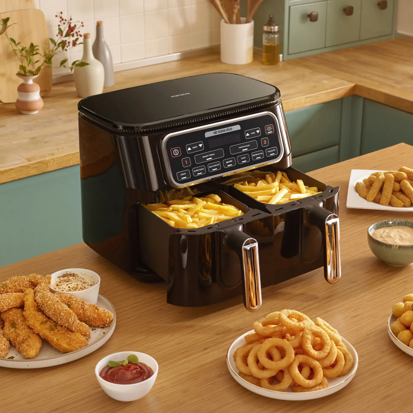 Karaca Air Cook Duo Heißluftfritteuse XXXL 8 Liter Airfryer, Starlight, 8 Personen, 2500W - Image 8