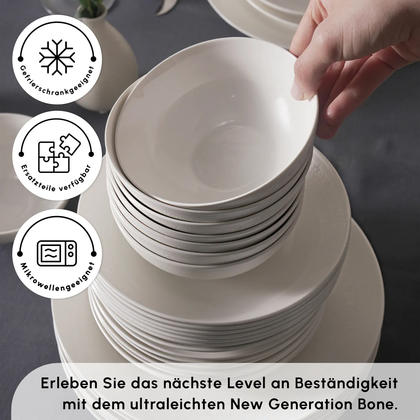 Karaca Forever Bone Arte 53-Teiliges 12-Personen Geschirrset - Image 6