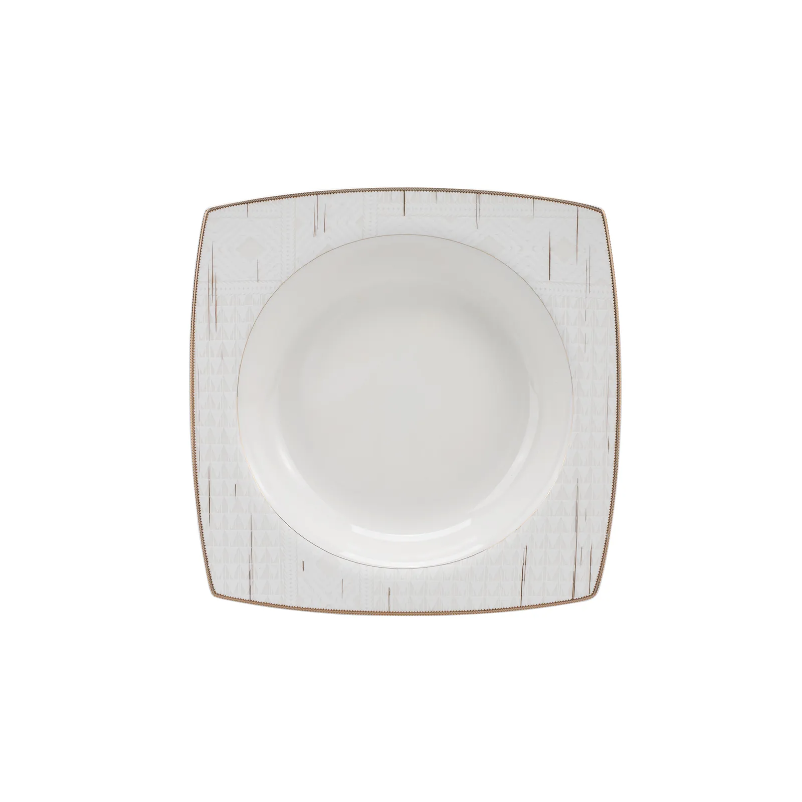 Karaca Batik Cream 60-teiliges Tafelgeschirr-Set für 12 Personen Gold Quadrat - Image 11