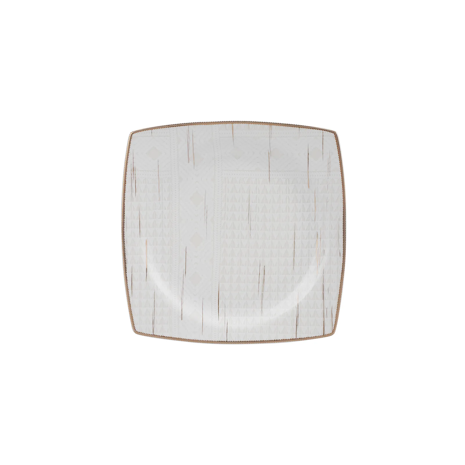 Karaca Batik Cream 60-teiliges Tafelgeschirr-Set für 12 Personen Gold Quadrat - Image 12