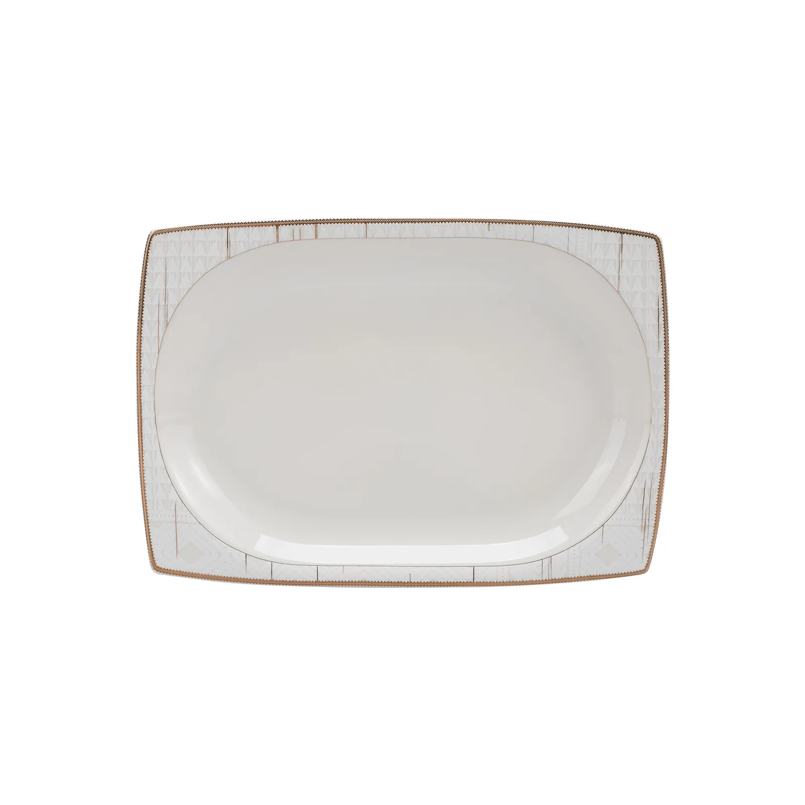 Karaca Batik Cream 60-teiliges Tafelgeschirr-Set für 12 Personen Gold Quadrat - Image 5