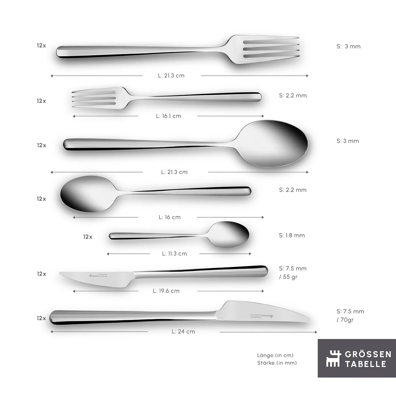 Karaca Boreas 12 Personen Besteckset, 84 Teilig - Image 3