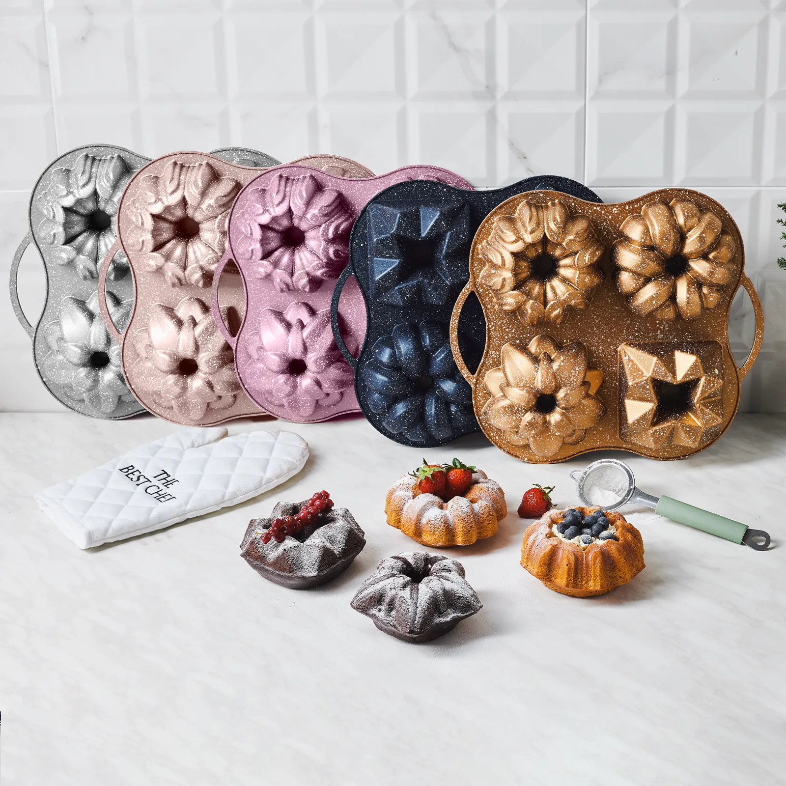 Karaca Cake Pro 4-teilige Goldguss-Kuchenform - Image 7