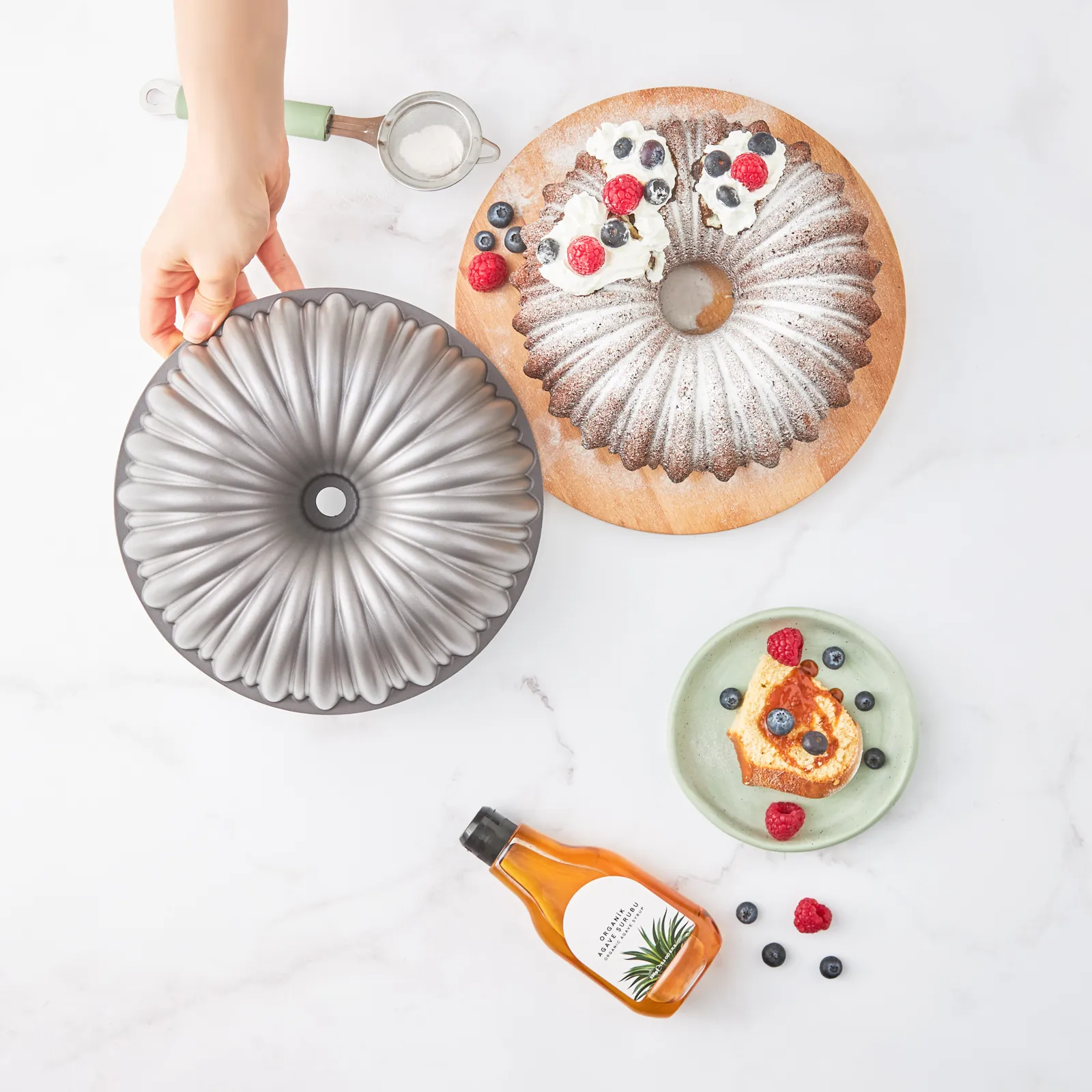 Karaca Cake Pro Geschnittene Gusskuchenform Anthrazit - Image 4