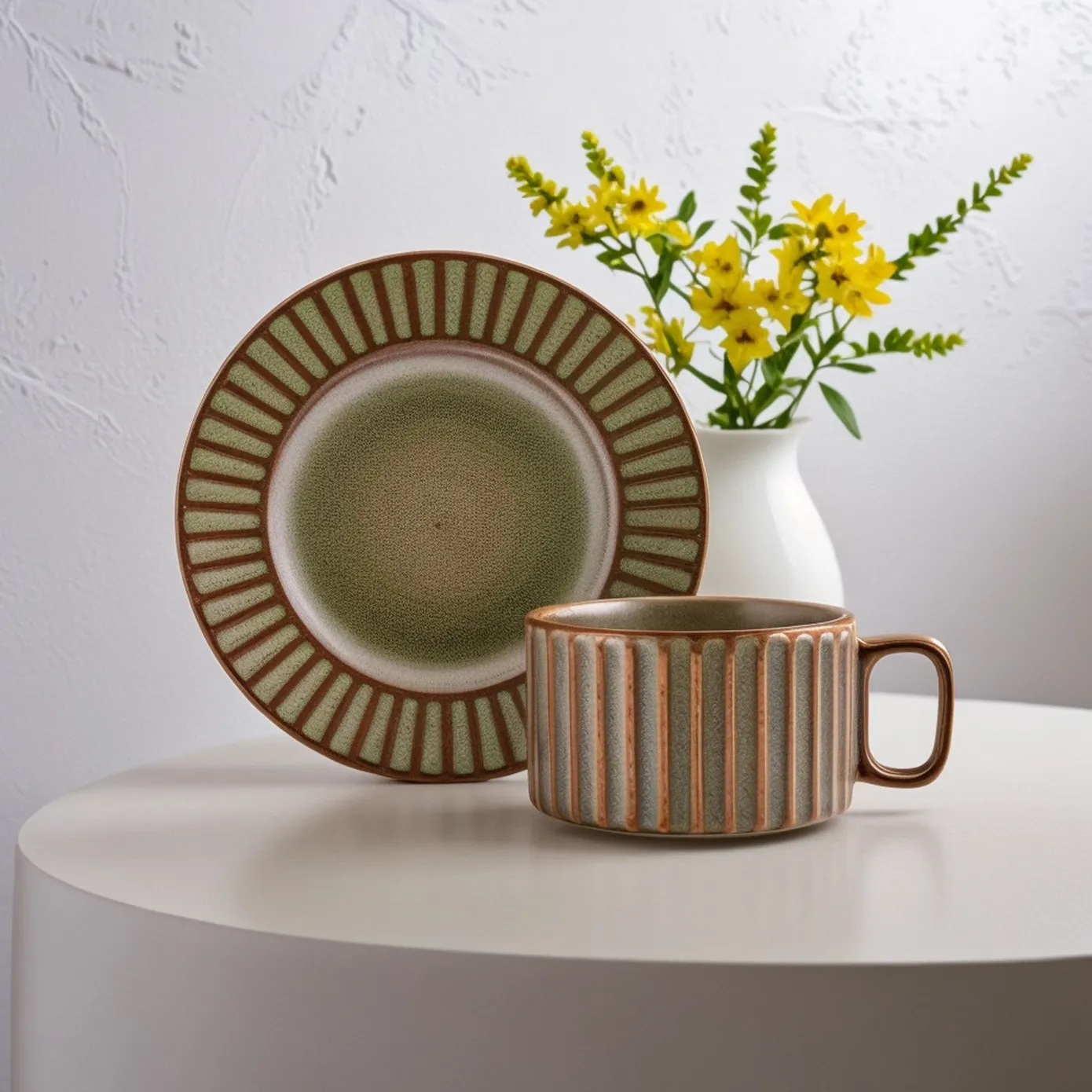 Karaca Cereus Tee-Set für 2 Personen, 4 Teilig, Grün - Image 4