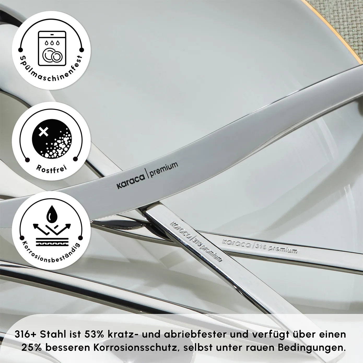 Karaca Dora 316+ Premium 84 Teiliges Für 12 Personen Besteck Set - Image 6
