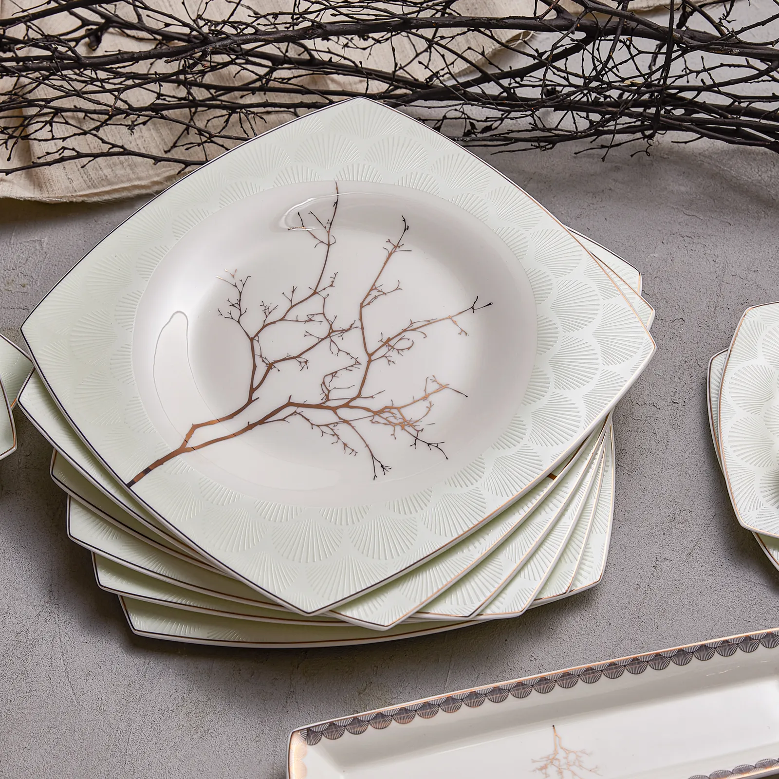 Karaca Fine Pearl Banyan für 6 Personen Frühstücksset und Servierschalen, 26 Teilig - Image 16