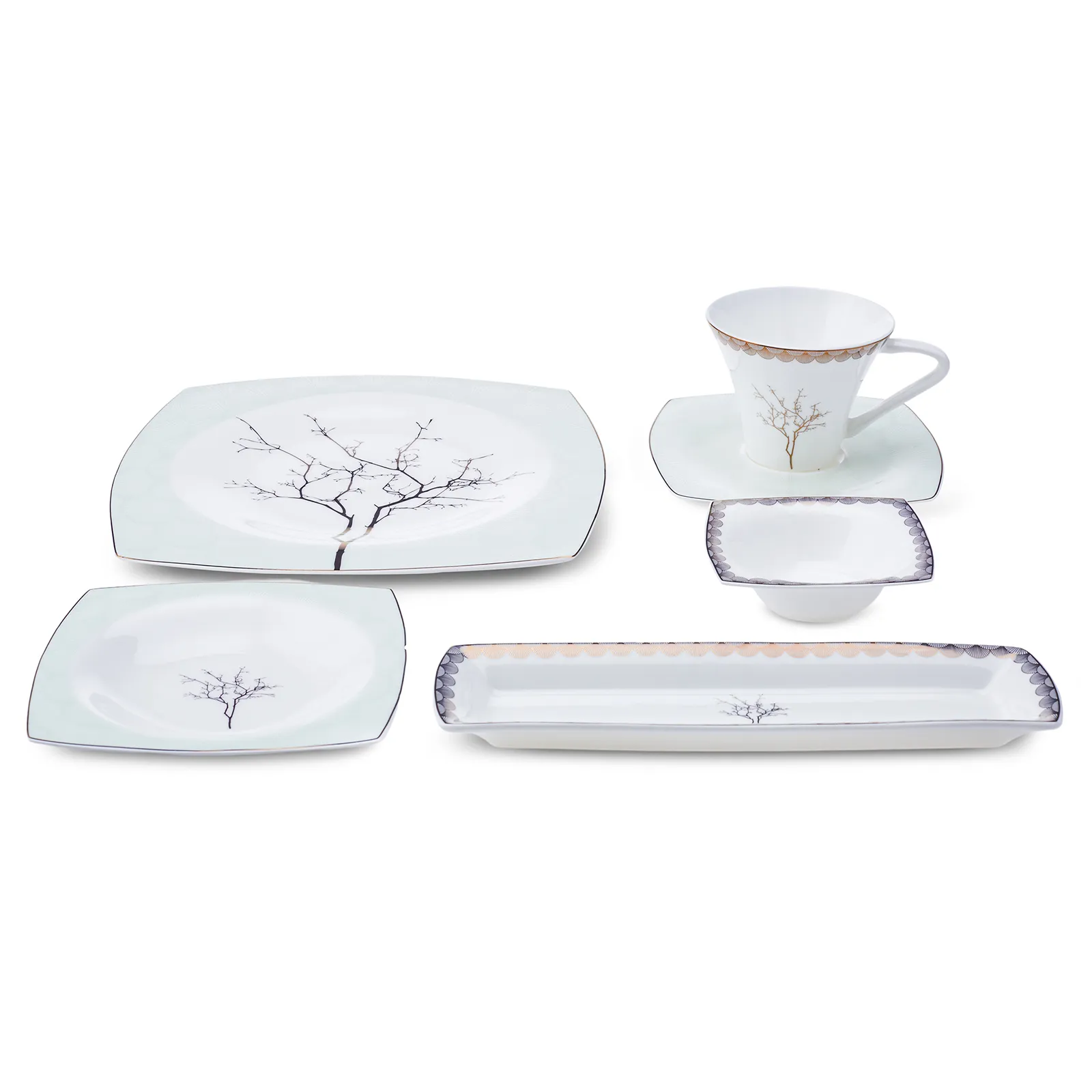 Karaca Fine Pearl Banyan für 6 Personen Frühstücksset und Servierschalen, 26 Teilig - Image 3