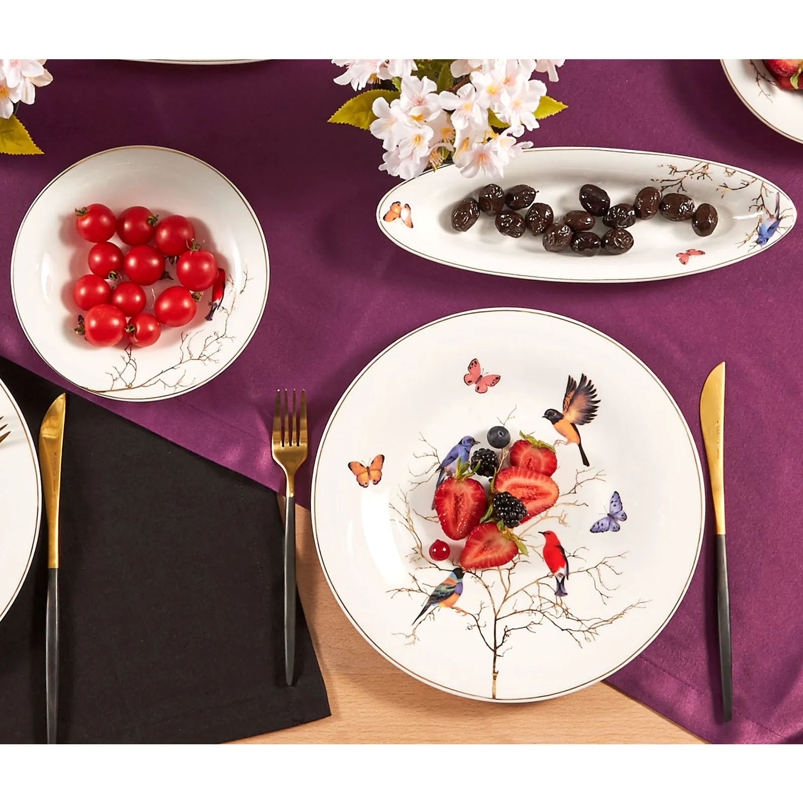 Karaca Fine Pearl Grace Black 26-teiliges Frühstücksset und Servierschalen - Image 3