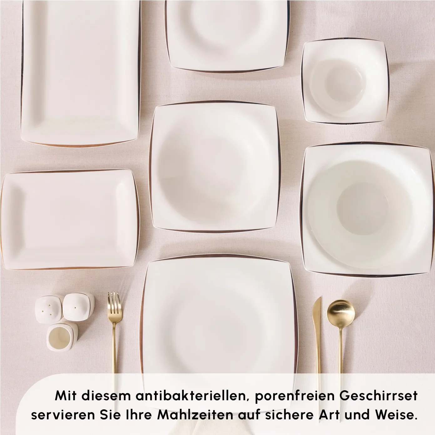 Karaca Fine Pearl New Agate 58-Teiliges 12-Personen Geschirrset Gold - Image 5