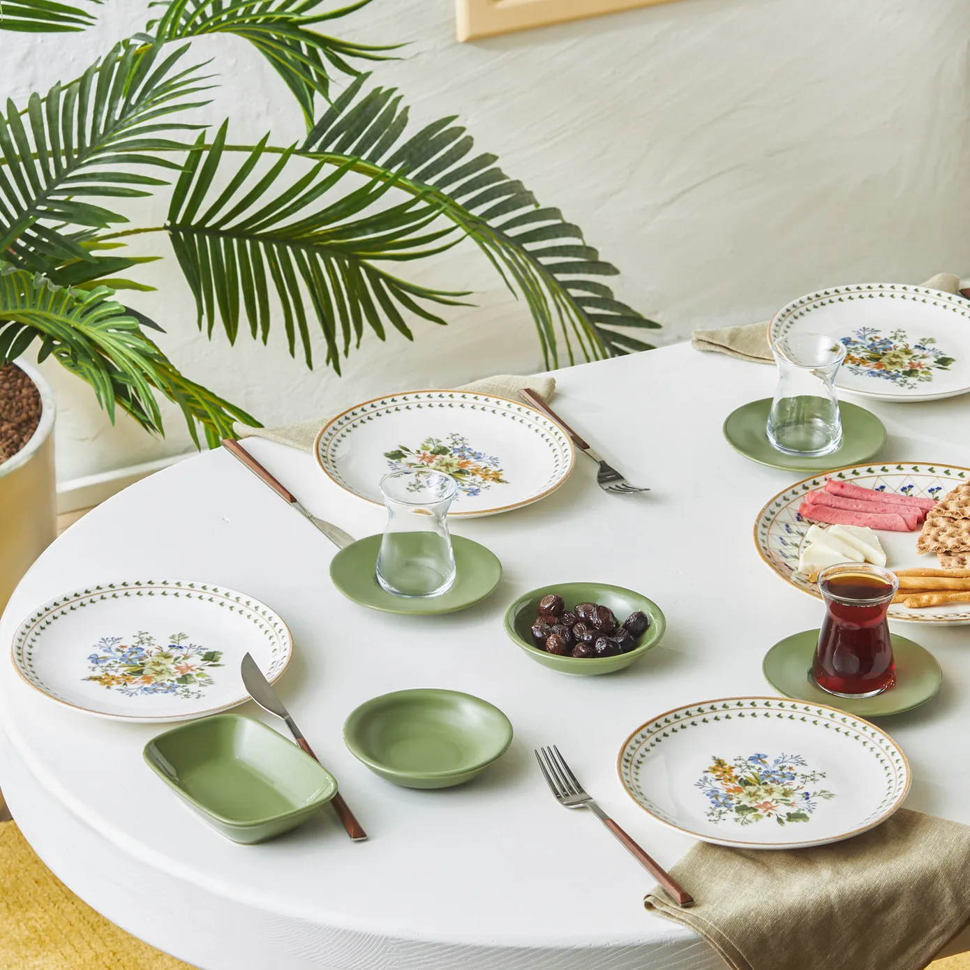 Karaca Foliage 25 Teile für 6 Personen Porzellan Frühstück/Service Set - Image 3