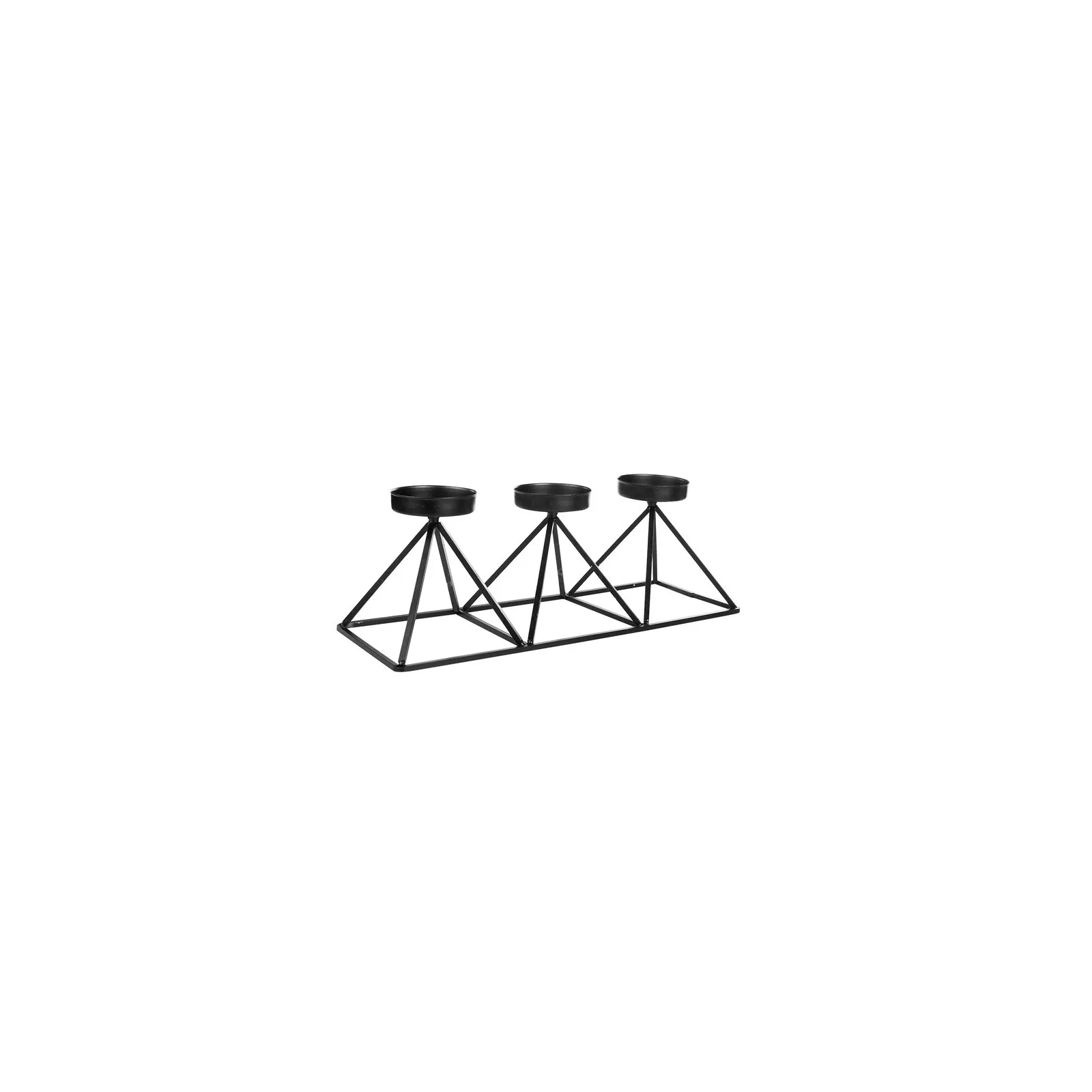 Karaca Geometri Set aus 3 schwarzen Kerzenhaltern 36 cm x 13 cm - Image 8