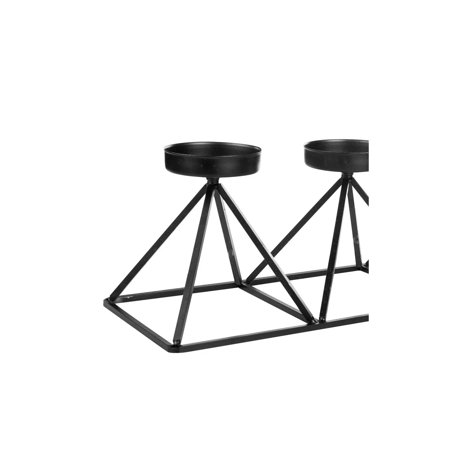Karaca Geometri Set aus 3 schwarzen Kerzenhaltern 36 cm x 13 cm - Image 9