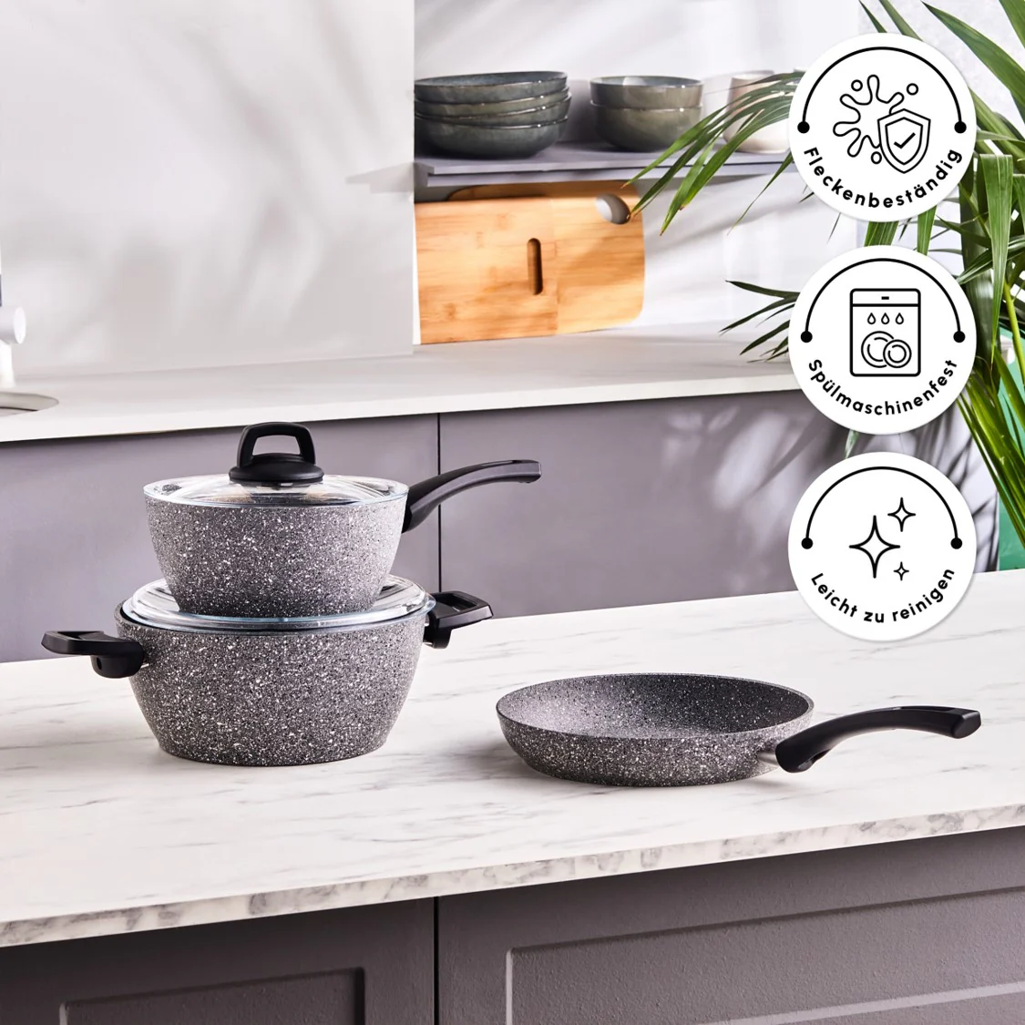 Karaca Gris Biogranite Induktion-Basis Kochgeschirr-Set, 5 Teilig - Image 8