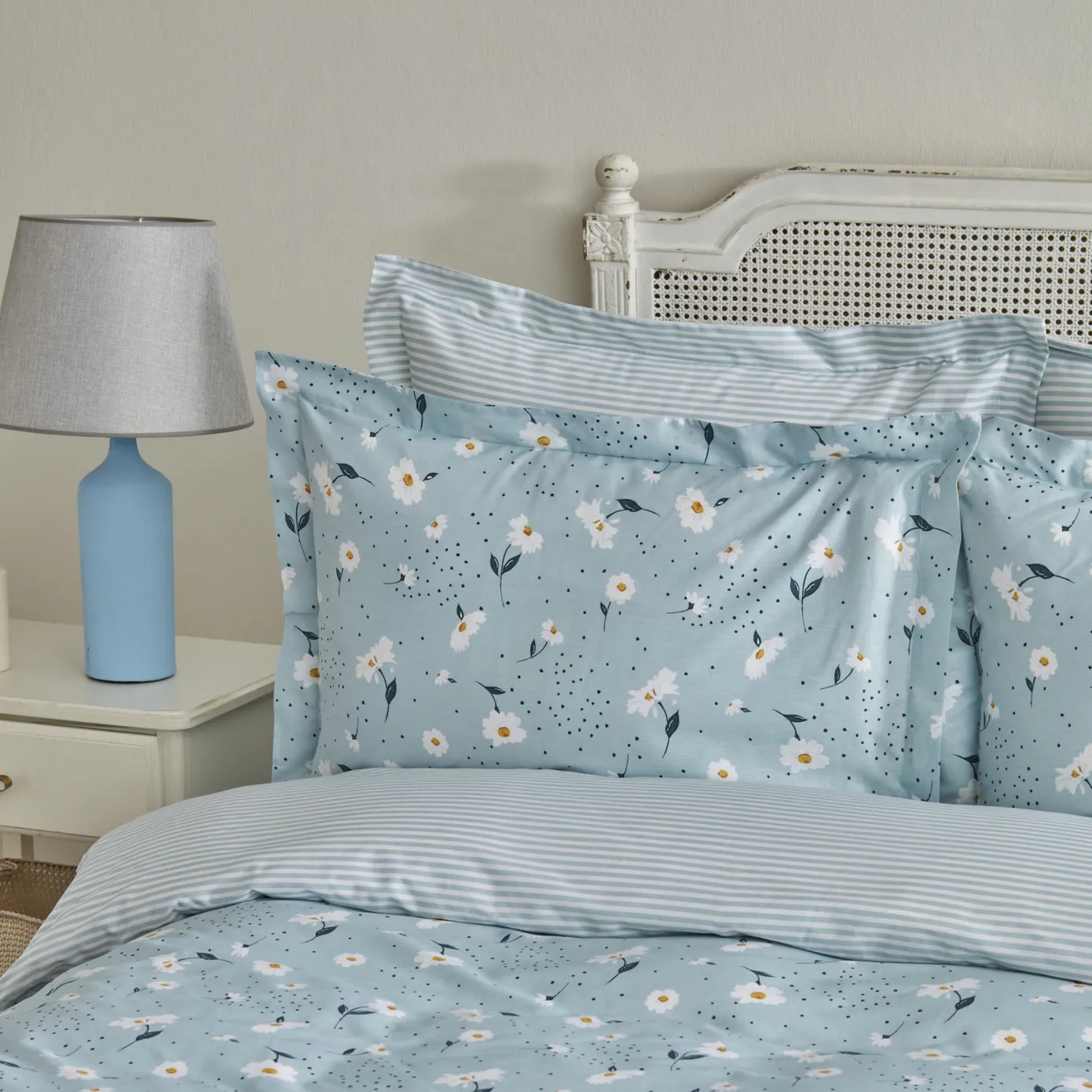 Karaca Home Daisy 100% Baumwolle Doppel Bettbezug Set, Mint - Image 3