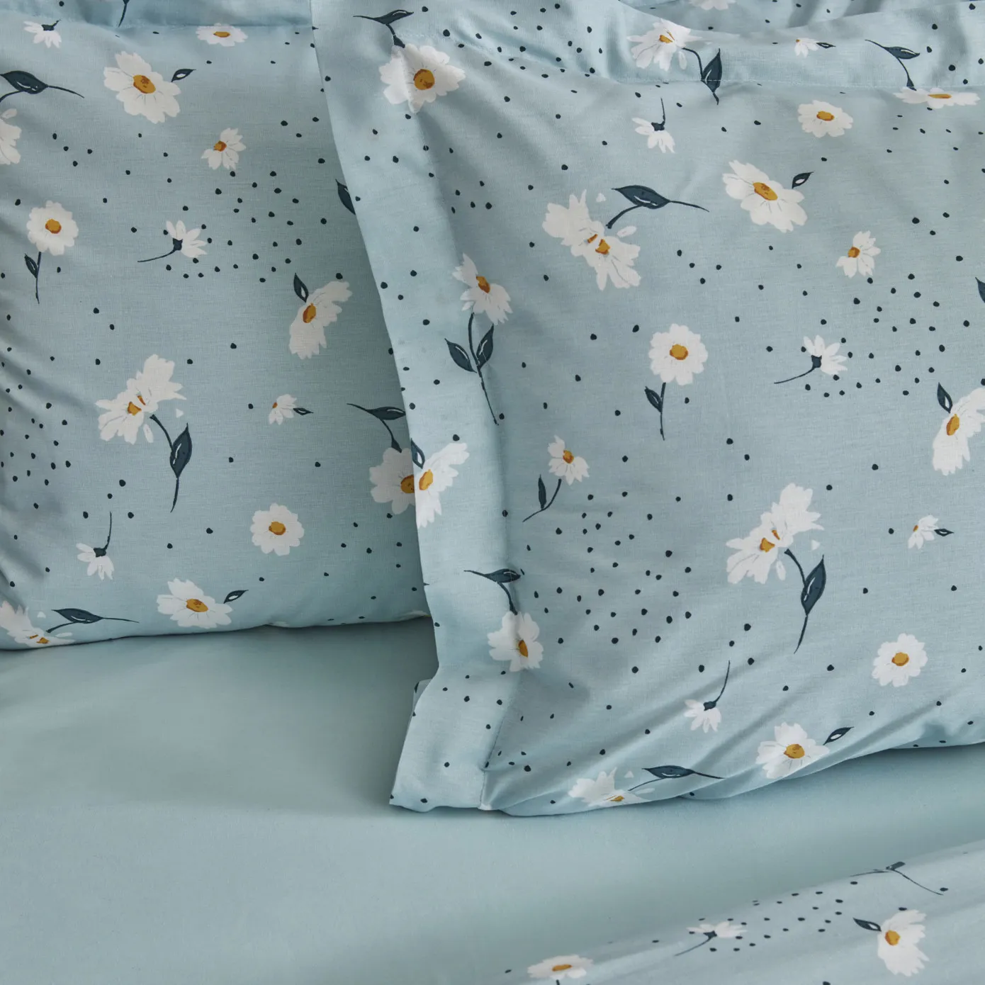 Karaca Home Daisy 100% Baumwolle Doppel Bettbezug Set, Mint - Image 4