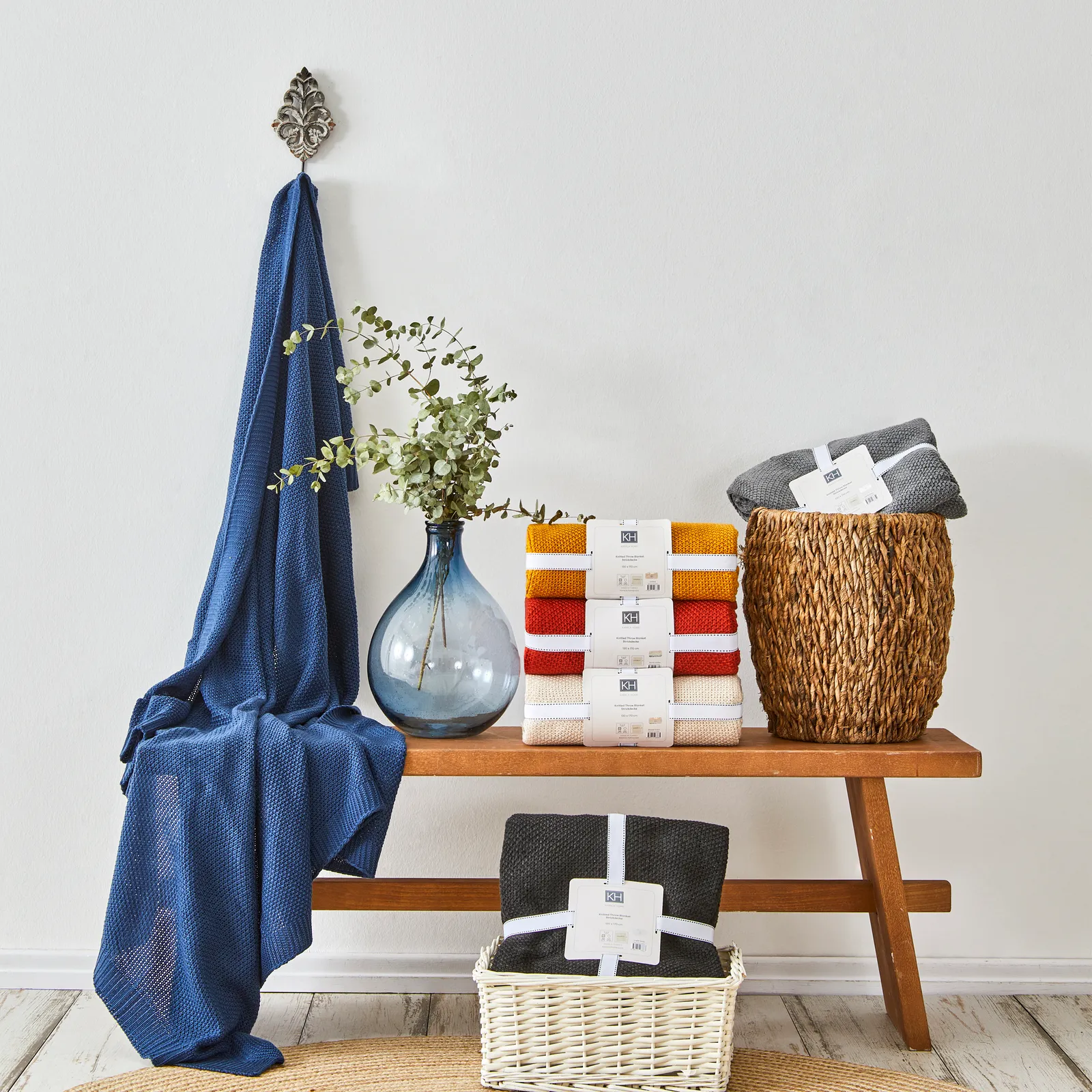 Karaca Home Dunkelblau Strickdecke Öko-Tex Zertifiziert - Image 3