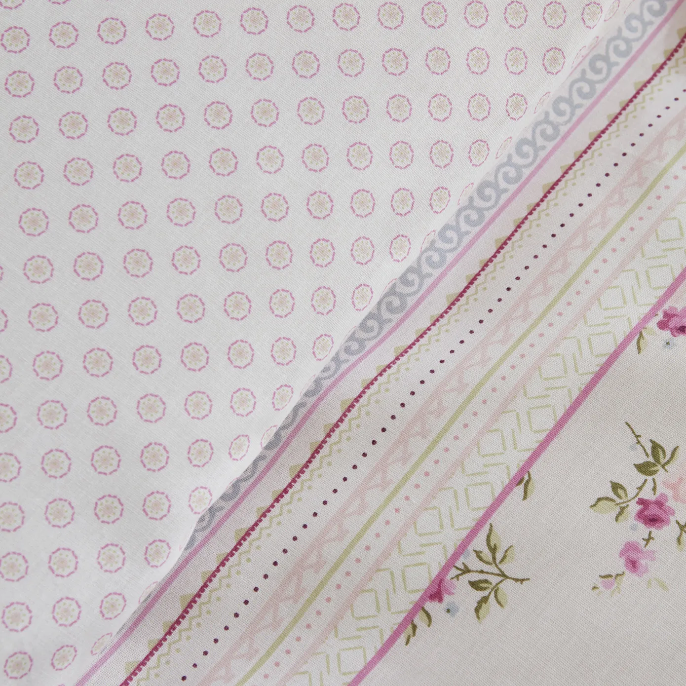 Karaca Home Glen Baumwolle Einzel Bettdeckenbezug Set Rosa - Image 7