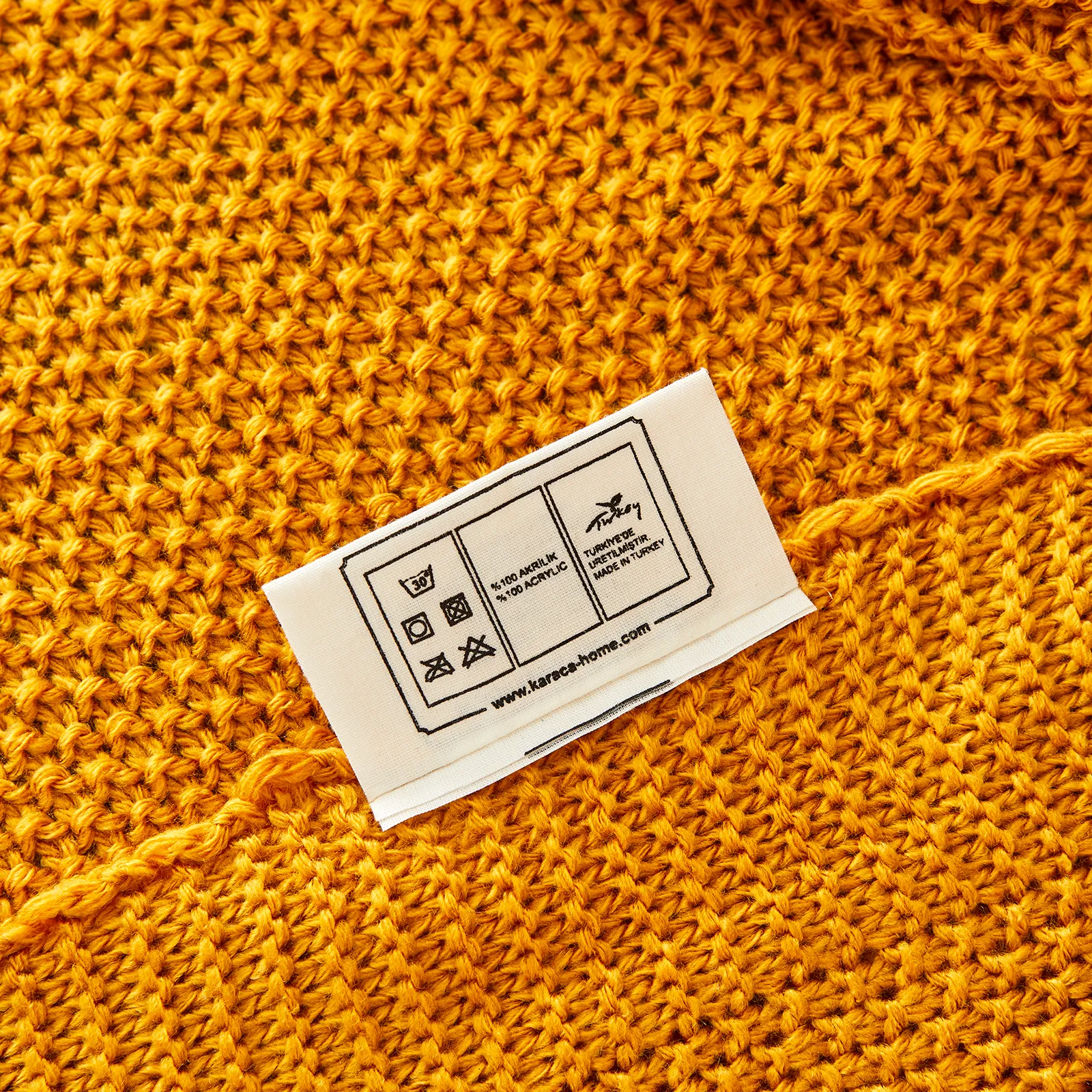 Karaca Home ocker Strickdecke Öko-Tex zertifiziert - Image 4