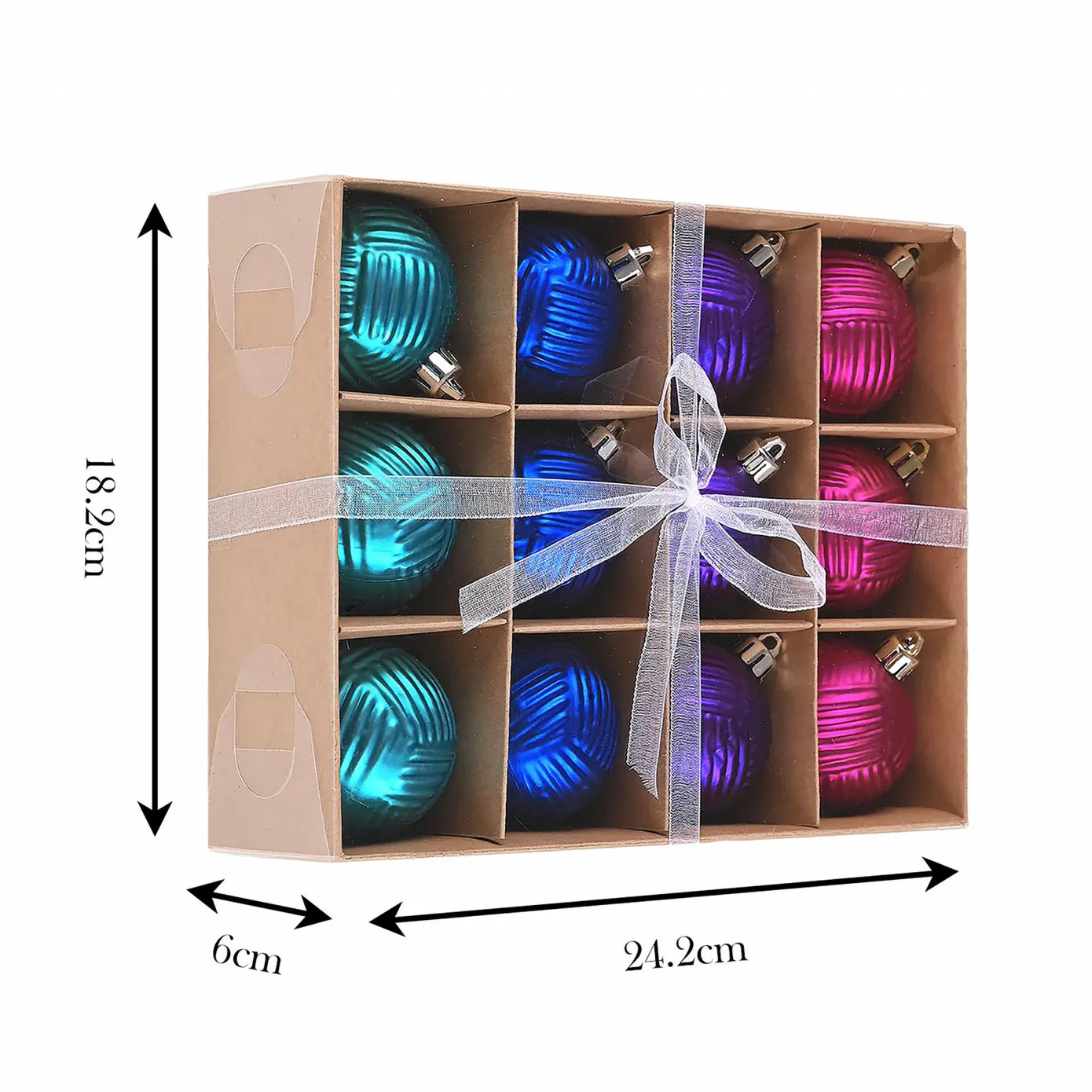 Karaca Home Weihnachten Bunte Baumschmuck Set, 12 Teilig, 6 cm - Image 7