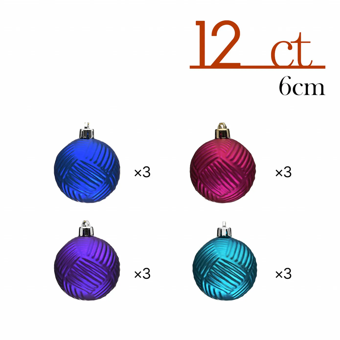 Karaca Home Weihnachten Bunte Baumschmuck Set, 12 Teilig, 6 cm - Image 8