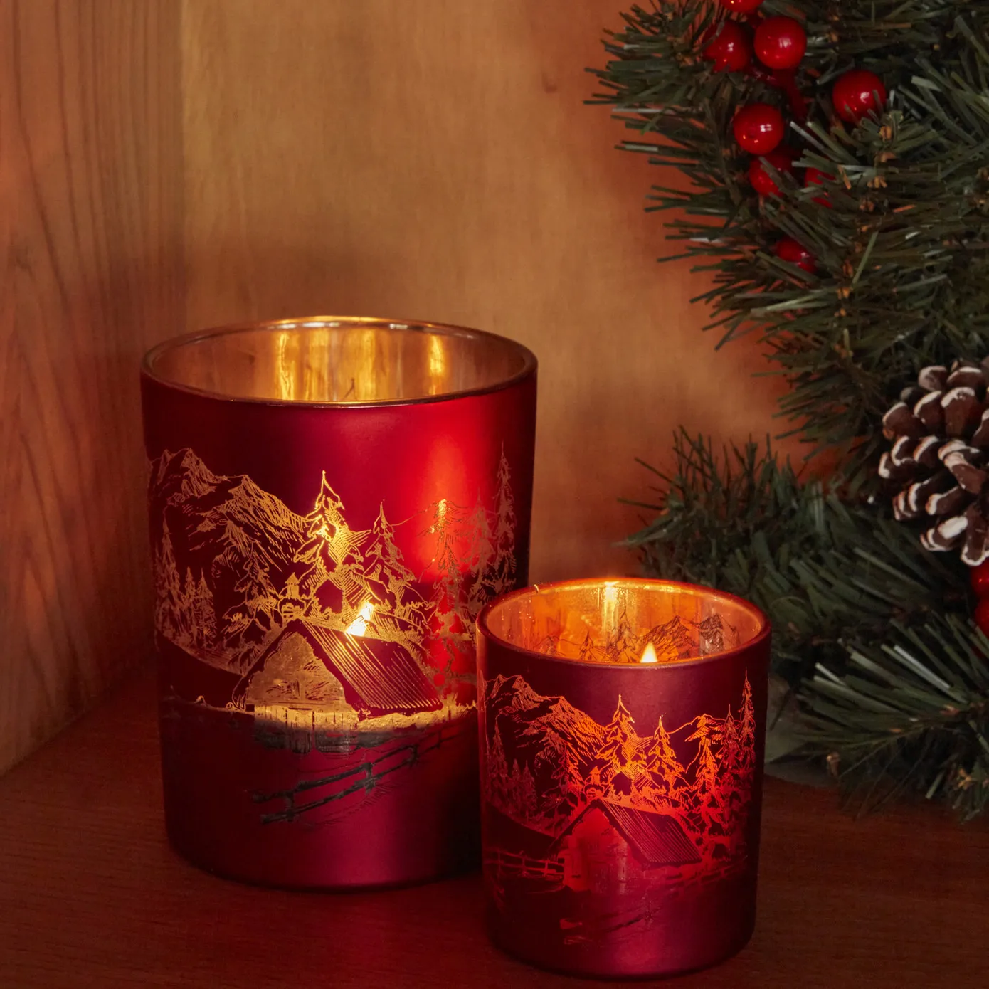 Karaca Home Weihnachten Helena Rot Glas Teelicht Halter 7x7,8 Cm - Image 3