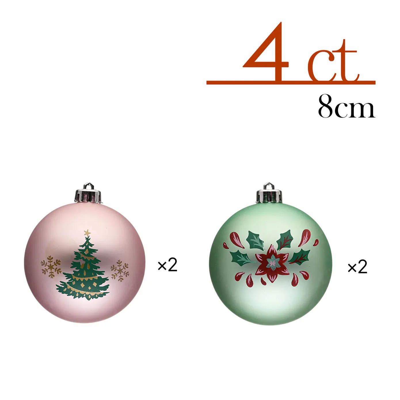 Karaca Home Weihnachten Hübsches Baumschmuck Set, 4 Teilig, 8 cm - Image 6