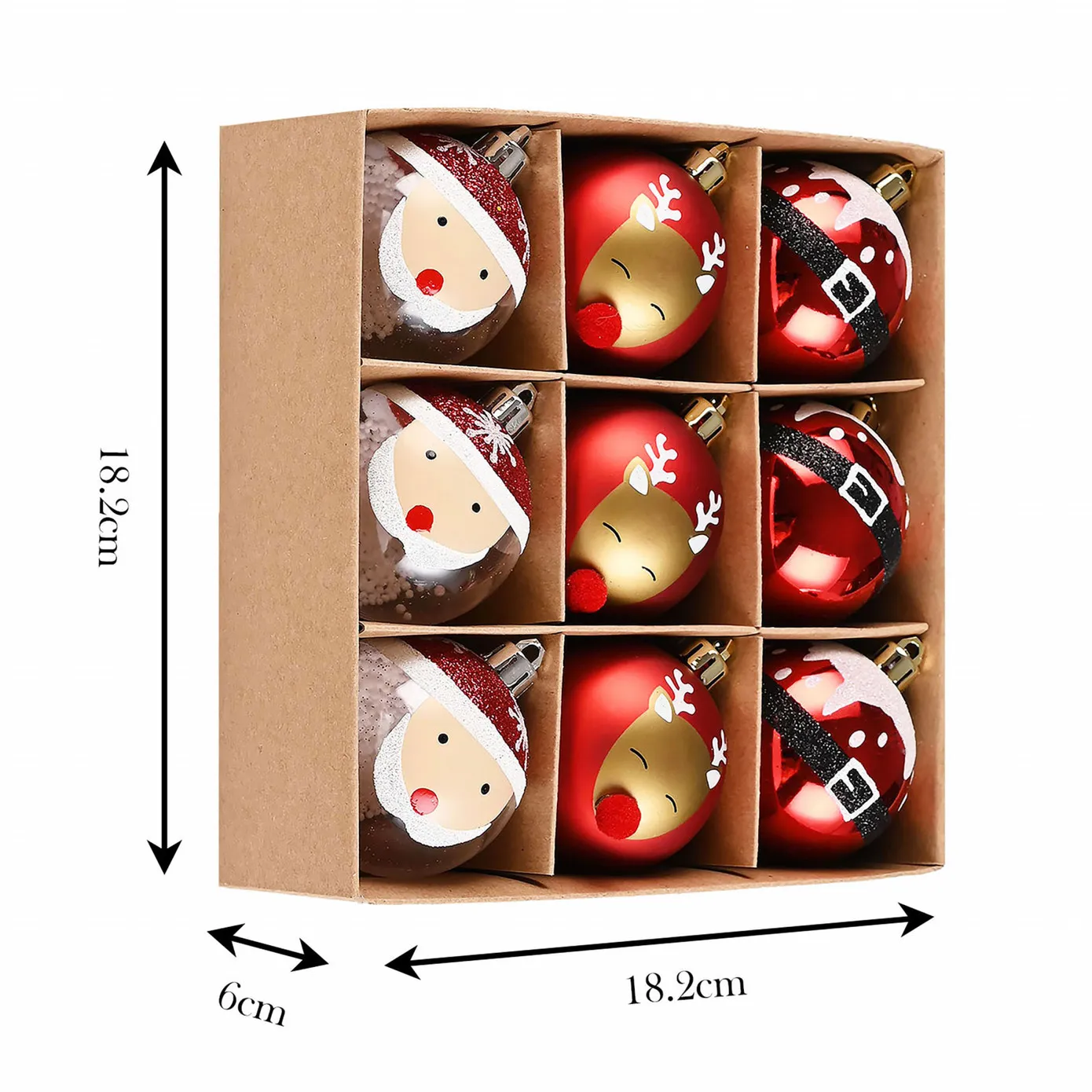 Karaca Home Weihnachten Weihnachtsmann Baumschmuck-Set, 9 Teilig, 6 cm - Image 4