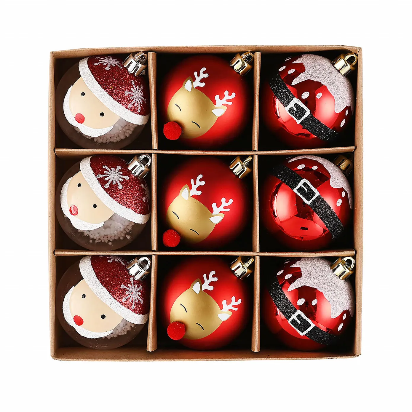 Karaca Home Weihnachten Weihnachtsmann Baumschmuck-Set, 9 Teilig, 6 cm - Image 5