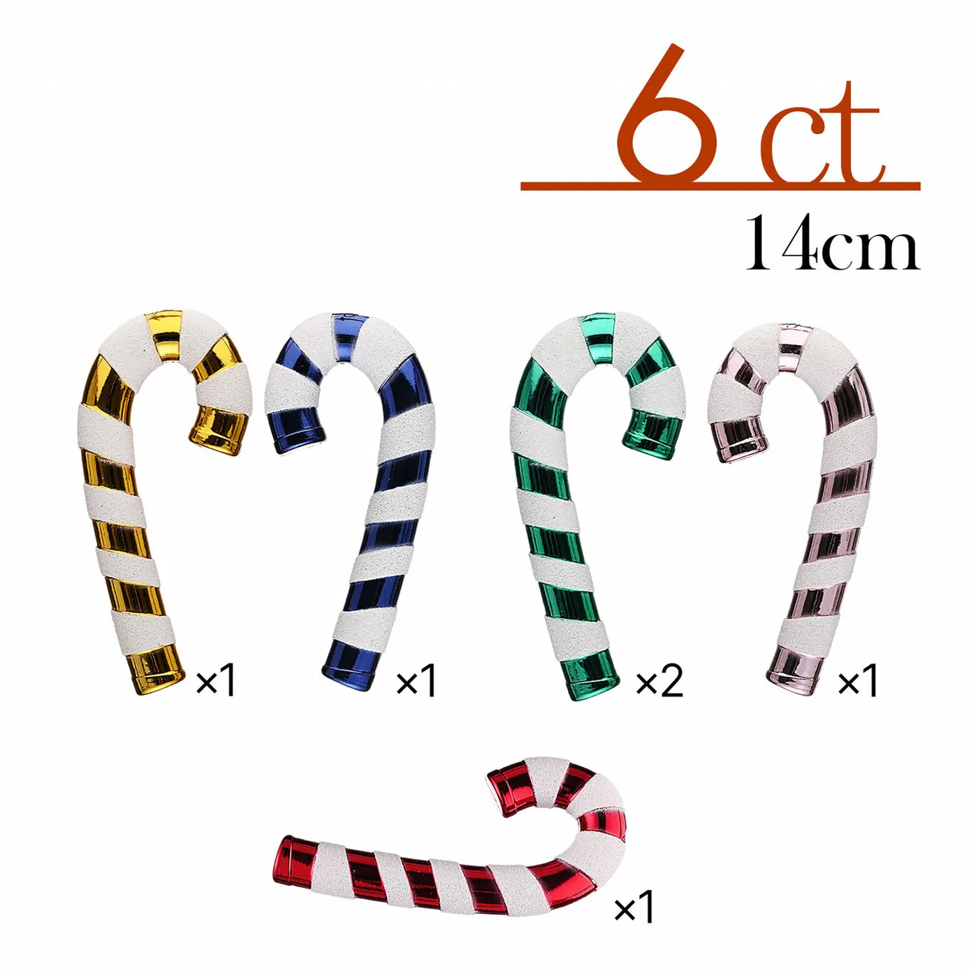 Karaca Home Weihnachten Zuckerstange Baumschmuck Set, 6 Teilig, 14 cm - Image 5