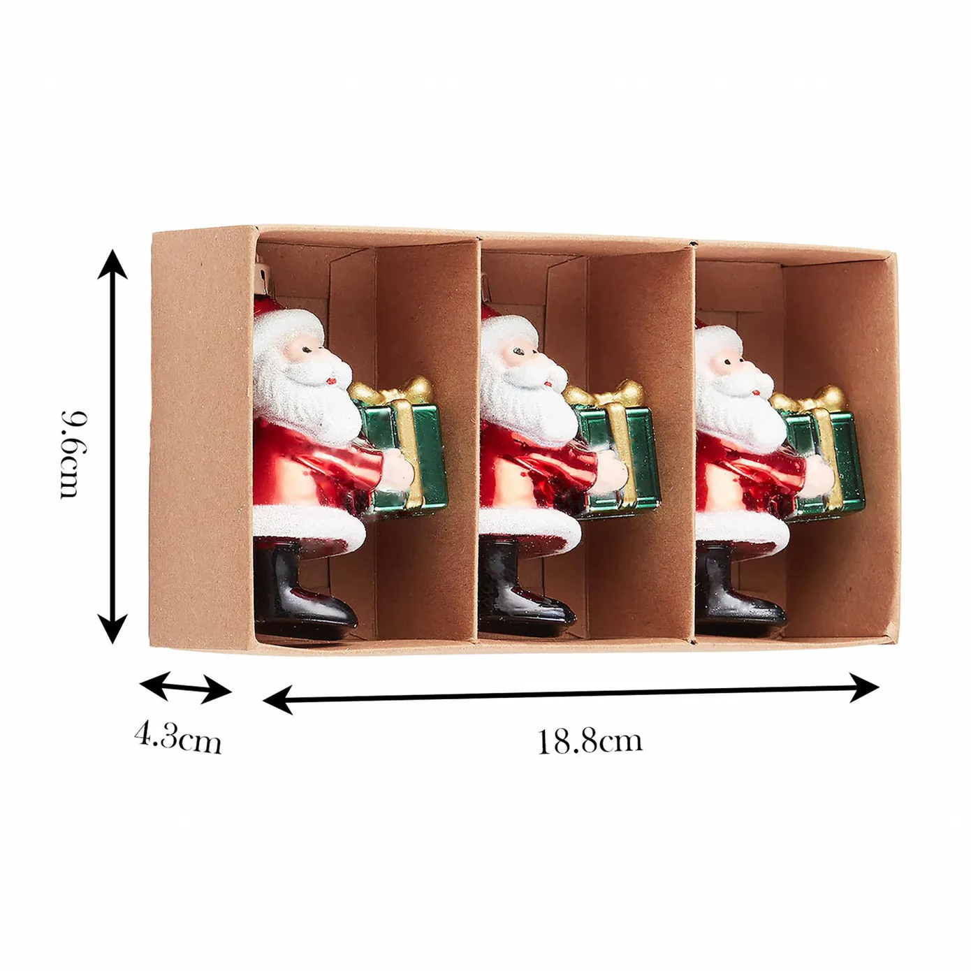 Karaca Home Weihnachtsmann mit Geschenk Christbaumschmuckbaum, 3er Set - Image 6