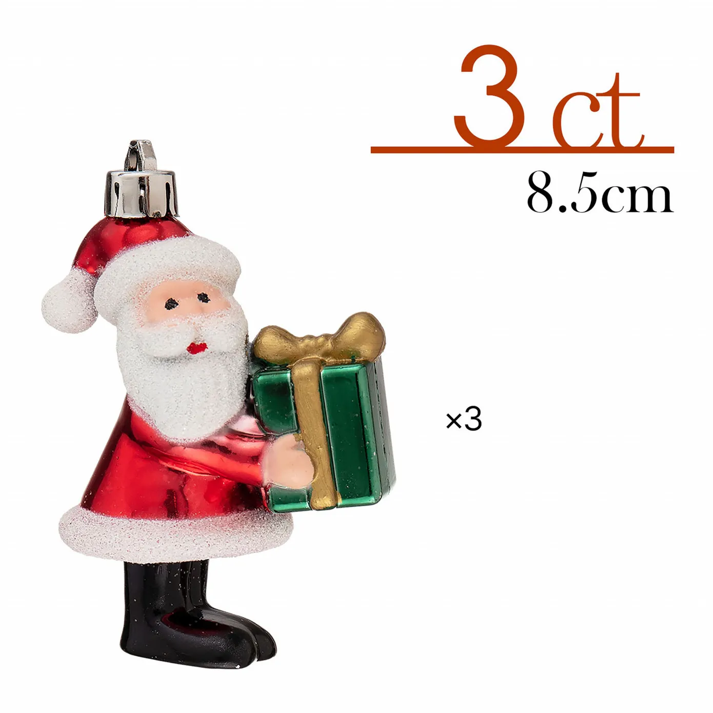 Karaca Home Weihnachtsmann mit Geschenk Christbaumschmuckbaum, 3er Set - Image 7