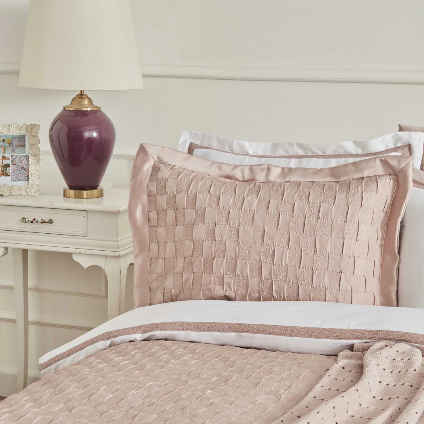 Karaca Home White Collection Braut Carina 80 Fäden 100% Baumwolle 8-teiliges Hochzeitsset Puder - Image 2