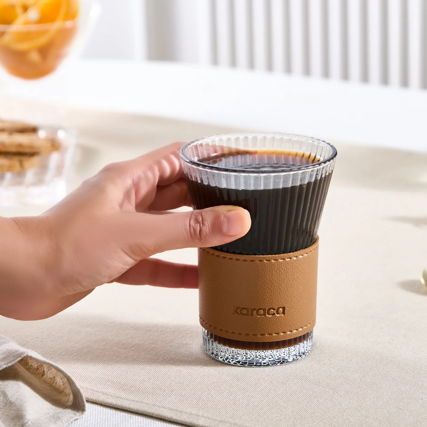 Karaca Leder Cool Touch Latte Glas 210 Ml Braun - Image 5