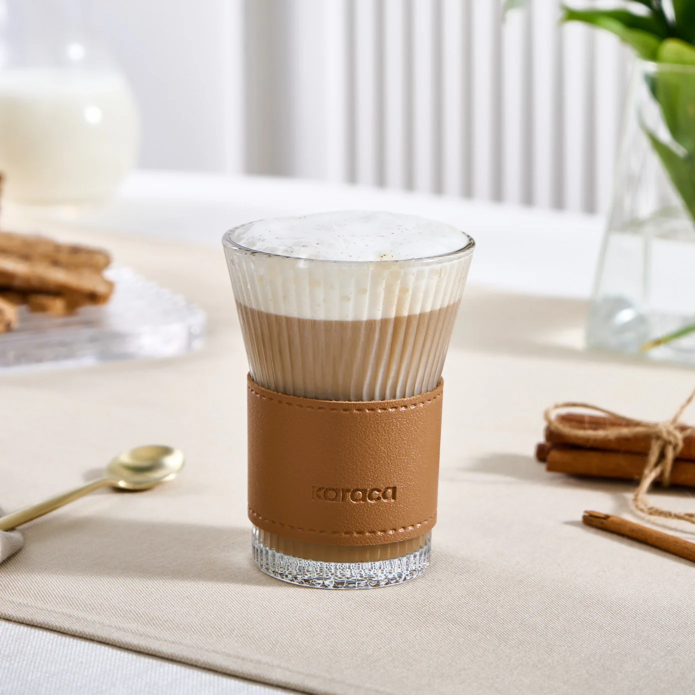 Karaca Leder Cool Touch Latte Glas 210 Ml Braun - Image 8