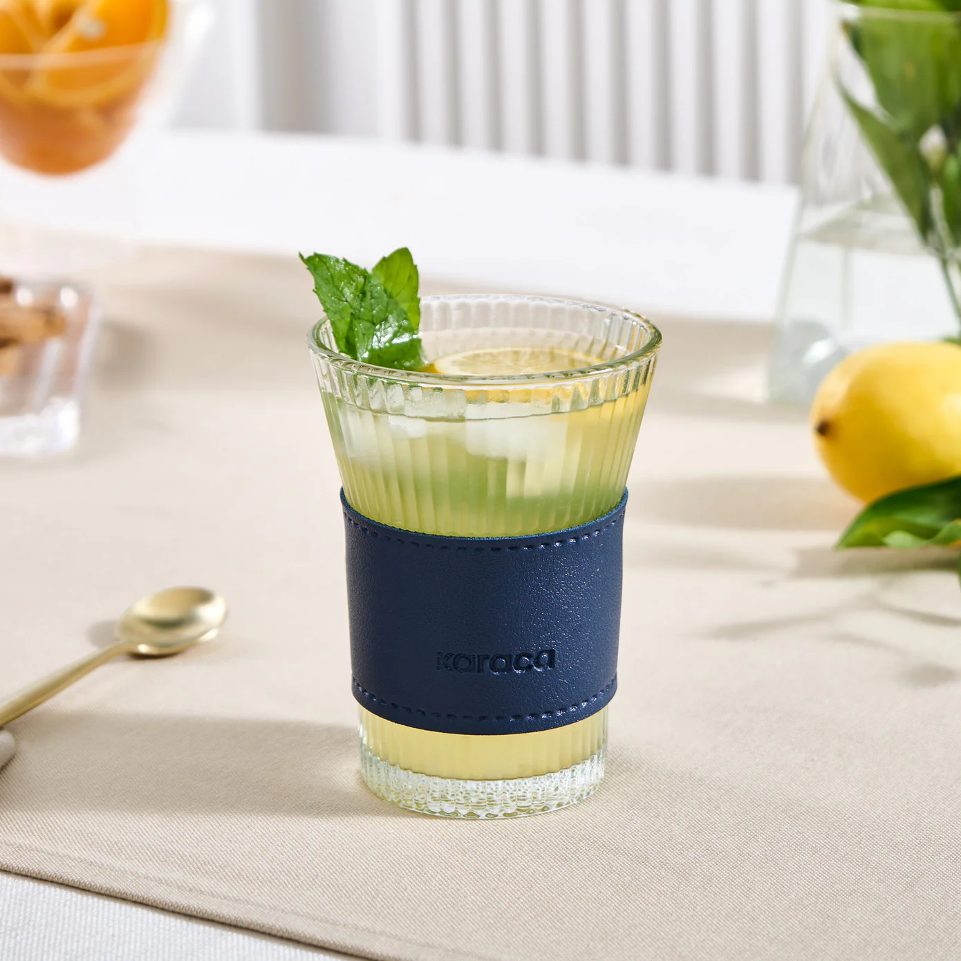 Karaca Leder Cool Touch Latte Glas 210 Ml Marineblau - Image 5