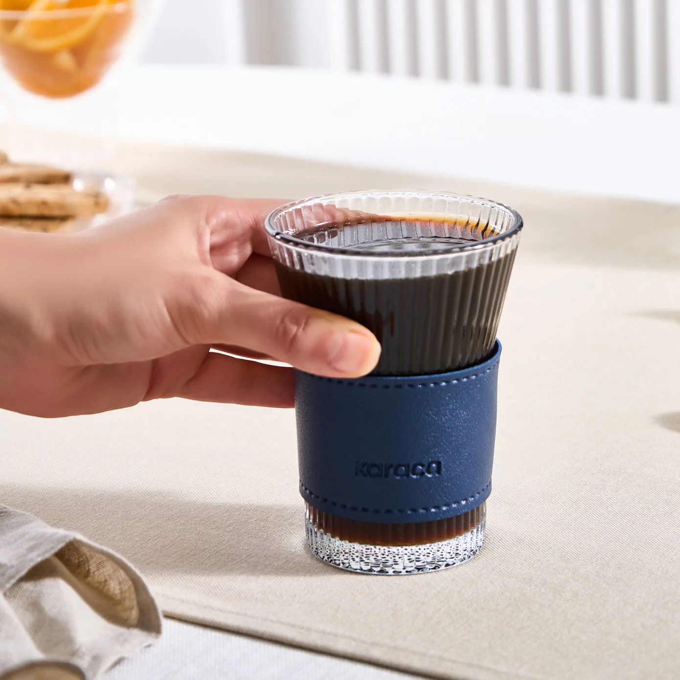 Karaca Leder Cool Touch Latte Glas 210 Ml Marineblau - Image 6