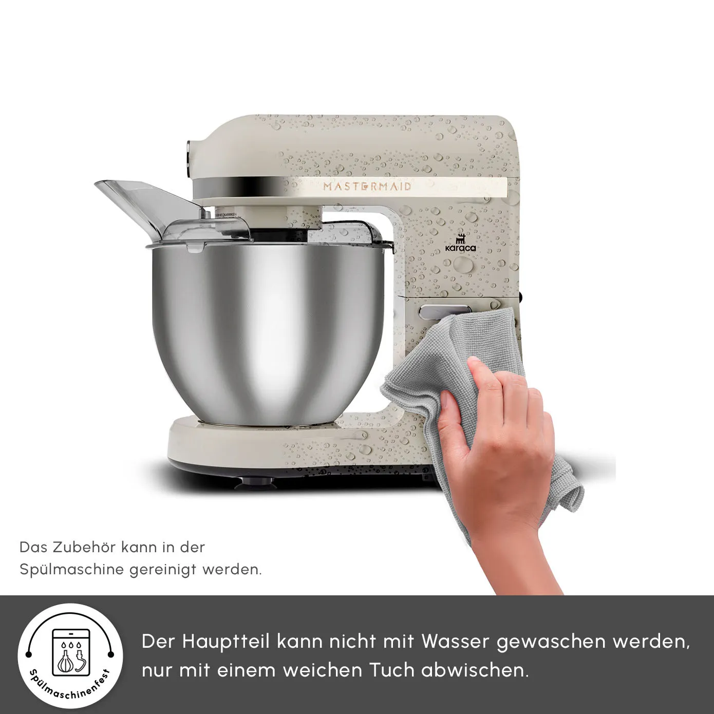 Karaca Mastermaid Chef Pro Doppelarm Küchenchef Ikonisch Beige, 5L, 1500 W - Image 8
