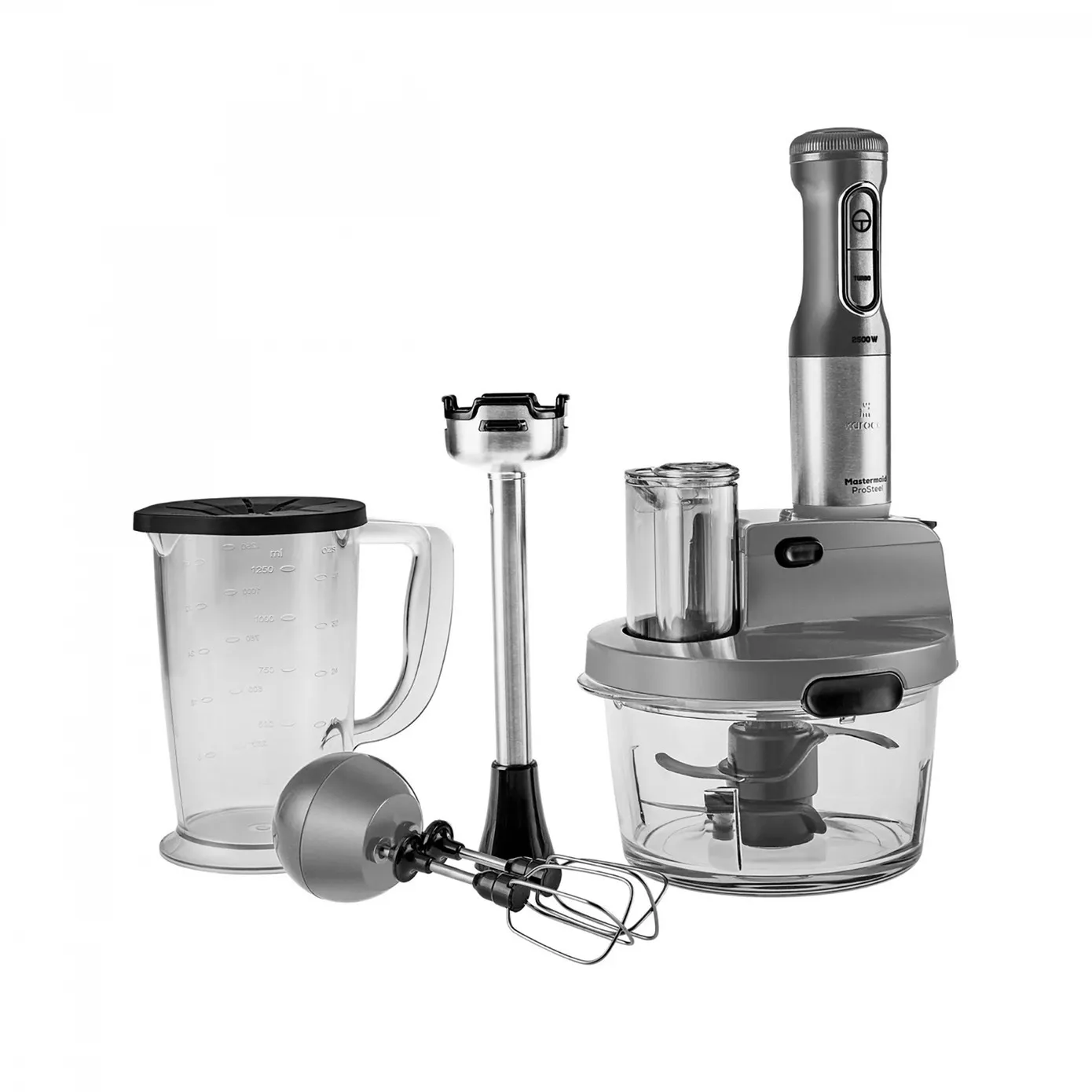 Karaca Mastermaid Küchenroboter aus Stahlglas, Langer Mixer 8 ın 1, 2500 W, Galaxy Grey - Image 7