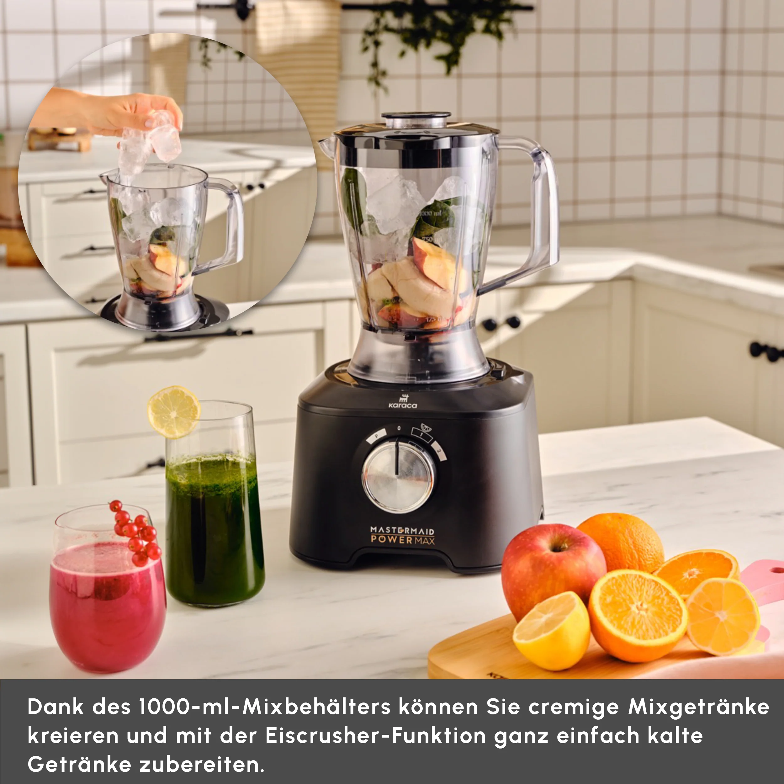 Karaca Mastermaid Power Max 11 in 1 Küchenroboter, Schwarz-Silber Matt, 2500 W - Image 6
