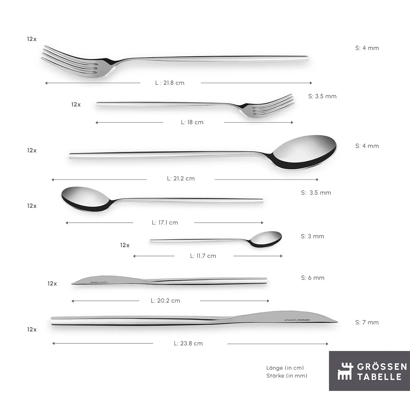 Karaca Mild 84-teiliges 316+ Premium Besteckset für 12 Personen - Image 3