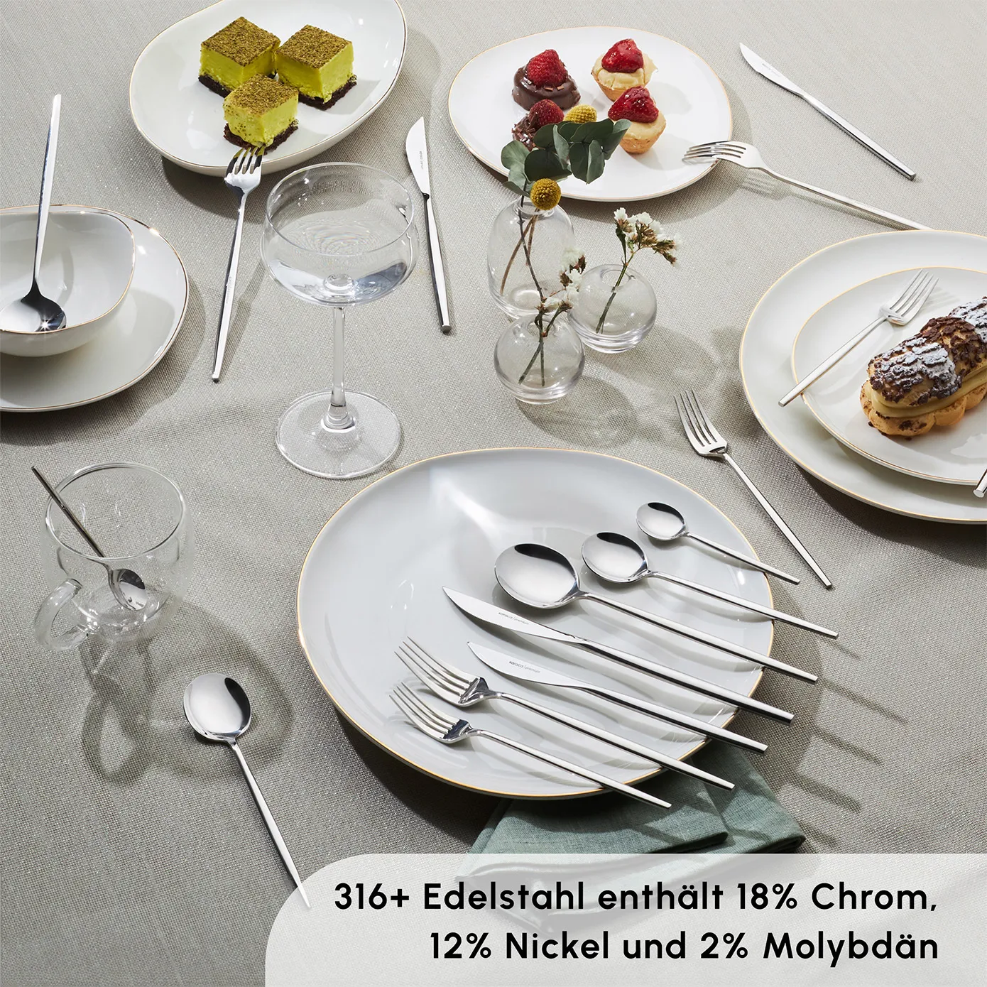Karaca Mild 84-teiliges 316+ Premium Besteckset für 12 Personen - Image 6