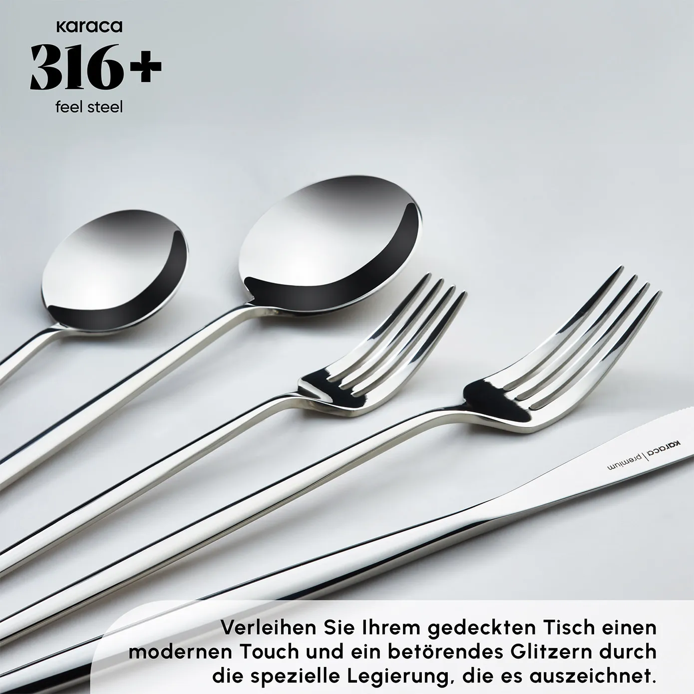 Karaca Mild 84-teiliges 316+ Premium Besteckset für 12 Personen - Image 9