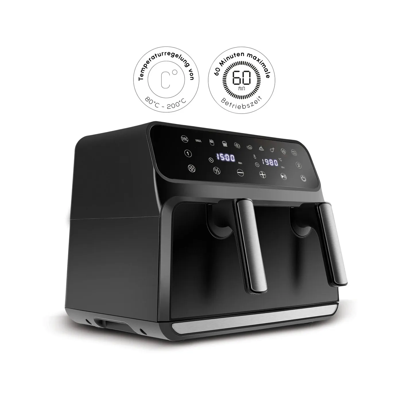 Karaca Multifry XXXL 9 Liter Airfryer Mit Einer Kammer, Trennwand und Glasfenster - Image 7