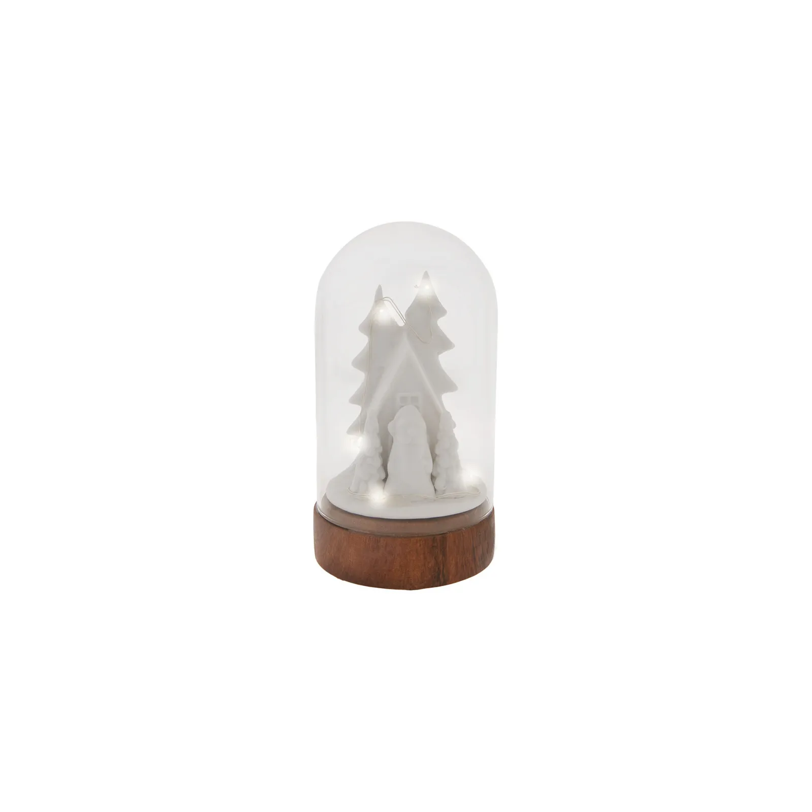 Karaca Natur beleuchtetes Deko-Objekt/Ornament klein 7x7x13 cm